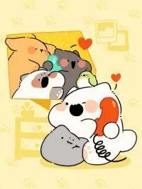 Poster for the manga Chubby Cats and Dogs