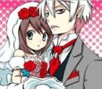 Poster for the manga Ore ga Akuma de, Aitsu ga Yome de