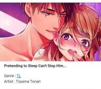 Poster for the manga Pretending to Sleep Can't Stop Him...